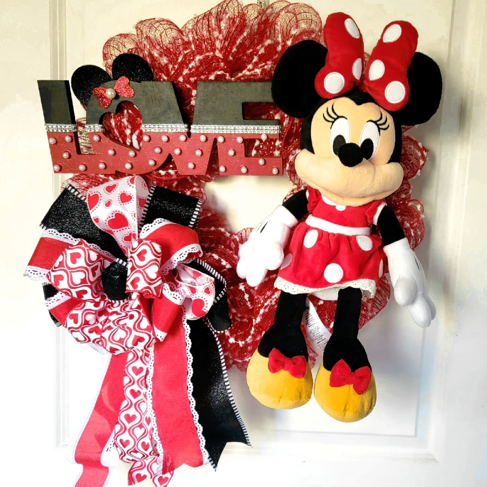 Minnie Mouse Wreath Deco Mesh Bow Genuine Disney Quinceañera Baby Shower Girl